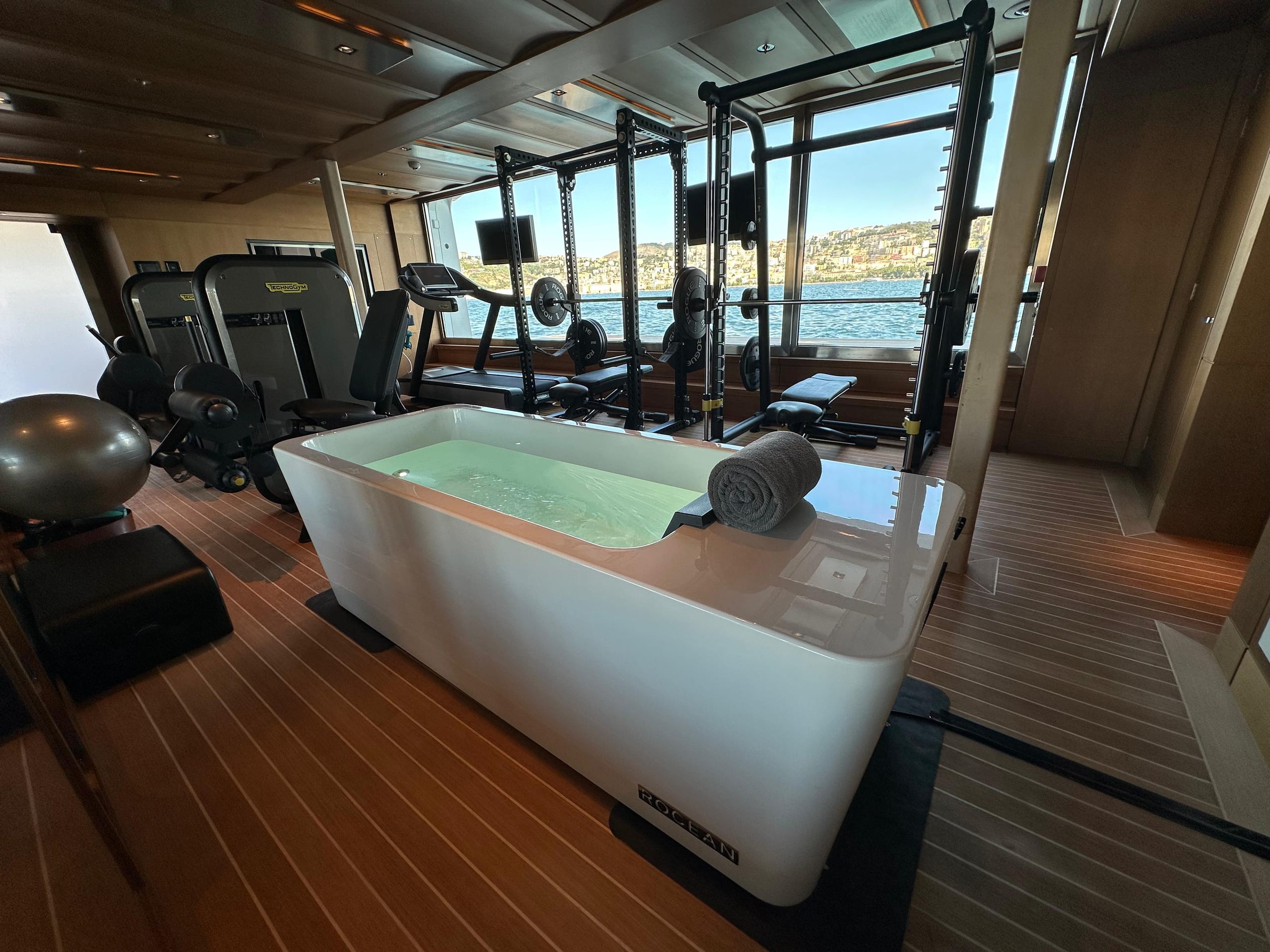 Rocean Bath installed in the superyacht gym