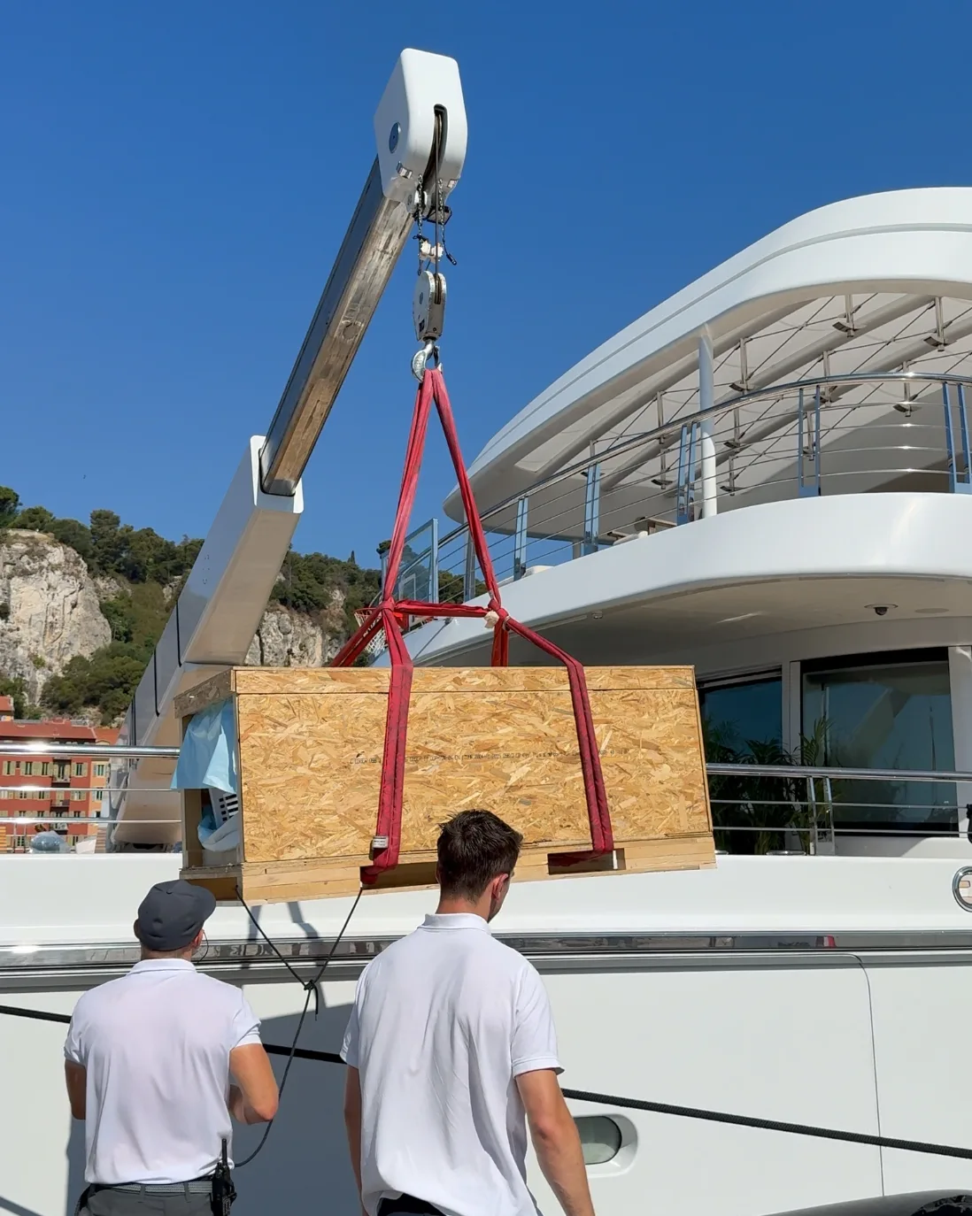 Rocean bath testing on the superyacht deck